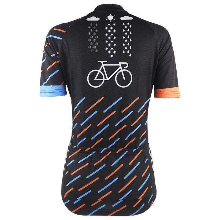 Women's Rain Hail or Shine Black Cycling Jersey By Online Cycling Gear