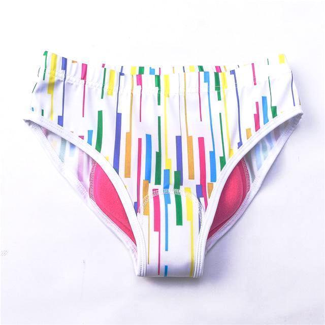 Women's Rainbow Striped Padded Cycling Underwear