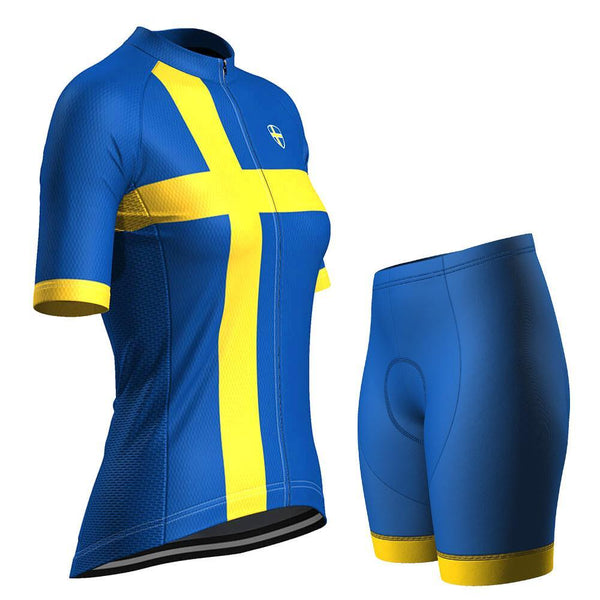 Women's Sweden Swedish Flag Pro-Band Cycling Kit