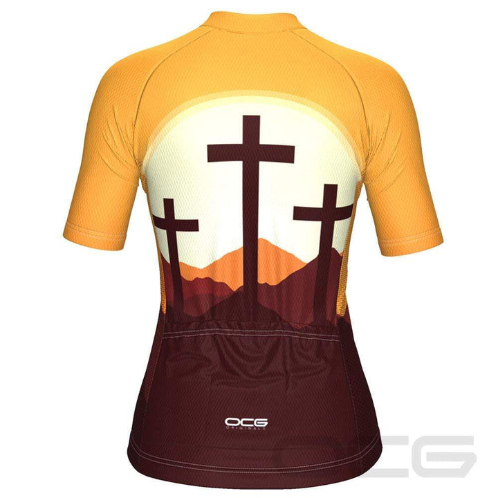 Women's Three Cross Christian Faith Cycling Jersey
