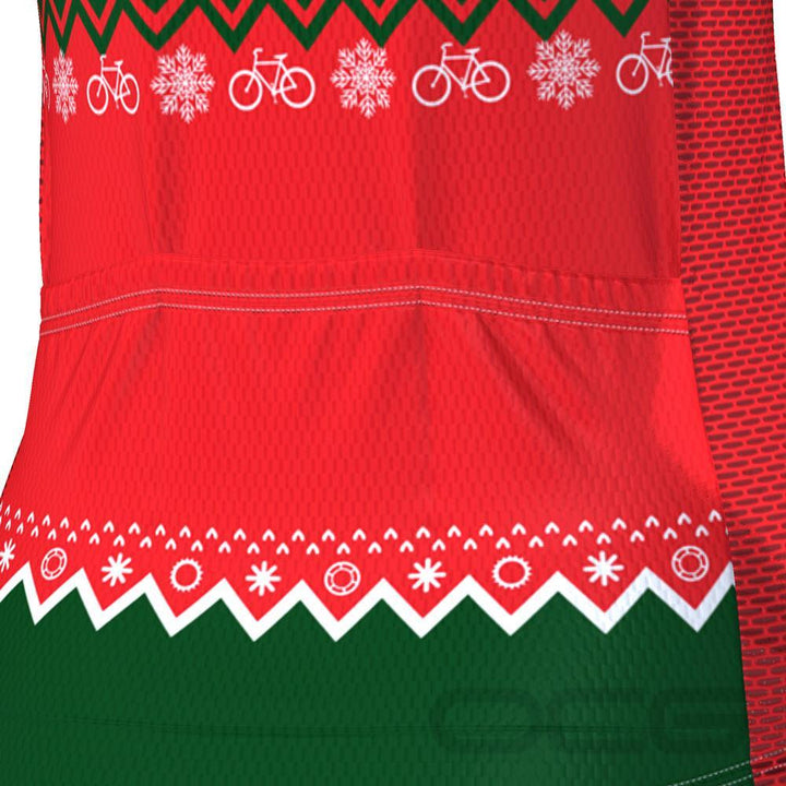 Women's Ugly Christmas Sweater Long Sleeve Cycling Jersey