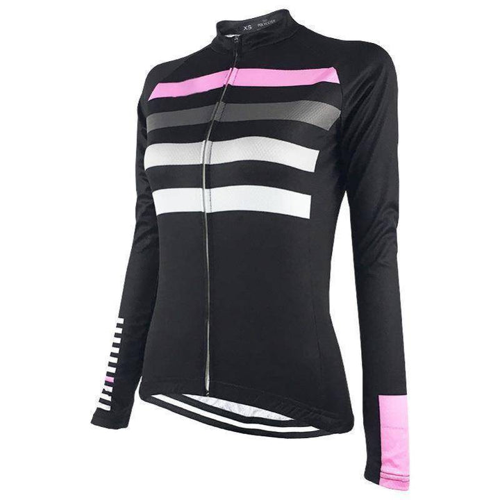 Women's Four Stripe Long Sleeve Cycling Jersey-Online Cycling Gear Australia-Online Cycling Gear Australia