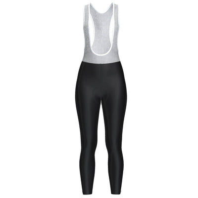 Women's Plain Black Full-Length Cycling Bib Tights