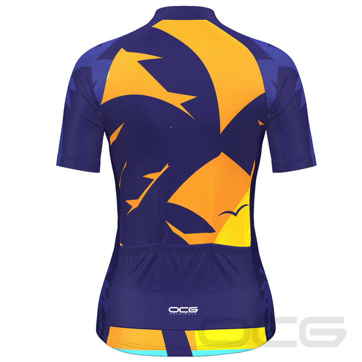 Women's Tropical Paradise Palm Tree Sunset Cycling Jersey