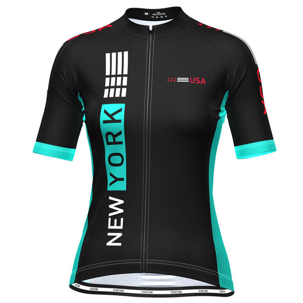 Women's New York USA Techno Short Sleeve Cycling Jersey