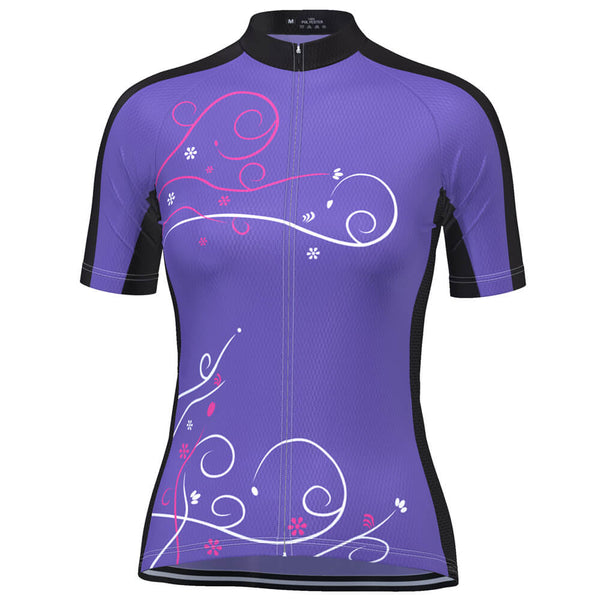 Women's Floral Swirl Short Sleeve Cycling Jersey