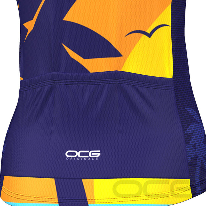 Women's Tropical Paradise Palm Tree Sunset Cycling Jersey