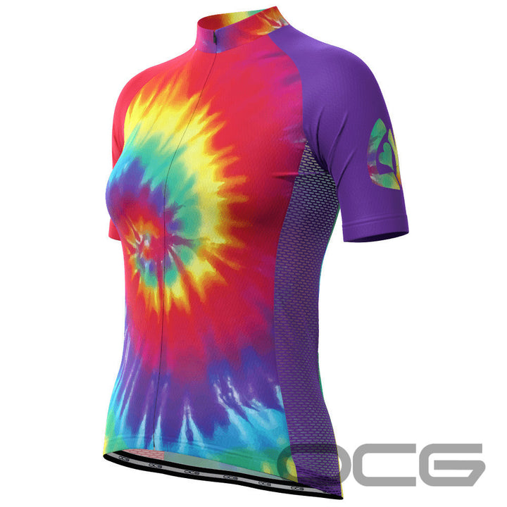 Women's Tie Dye Love & Peace Cycling Jersey