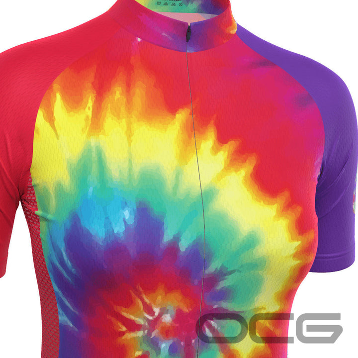 Women's Tie Dye Love & Peace Cycling Jersey